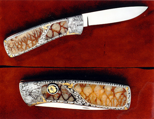 A beautiful knife featuring African scenes.